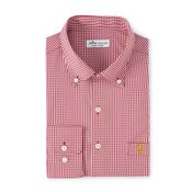 USC Trojans Men's Peter Millar Cardinal SC Interlock Gingham Stretch Long Sleeve Woven Top